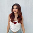 (Us Only)DWY T-Part Lace wig Mid-Length Curly Wig Copper Orange Red with Dark Root