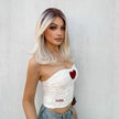 Roxy-DWY Mono Lace Front Free Part Rooted Light Blonde Mid-Length Curly Synthetic Wig