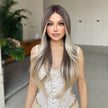 Olive-DWY Mono Lace Front Curly Free Part Ombre Brown With Blonde Synthetic Wig