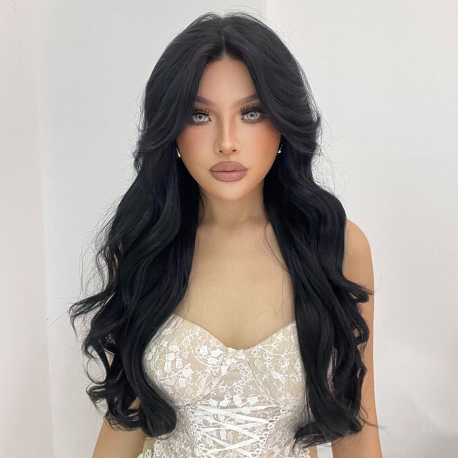 Myla-DWY Lace Front 13×6 Free Part Black Tresses Wavy Synthetic Wig