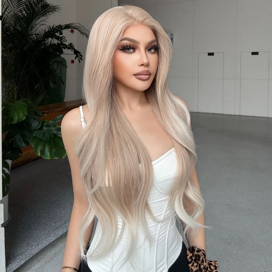 Rosalie-DWY Lace Front 13×6 Free Part  Wavy Light Champion Blonde Synthetic Wig