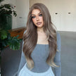 Suzanna-DWY Lace Front 13×6 Balayage Light Brown Blonde Curly Free Part Synthetic Wig