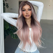 Galinda-DWY Lace Front 13×6 Free Part Ombre Pink Brown Tresses Wavy Synthetic Wig