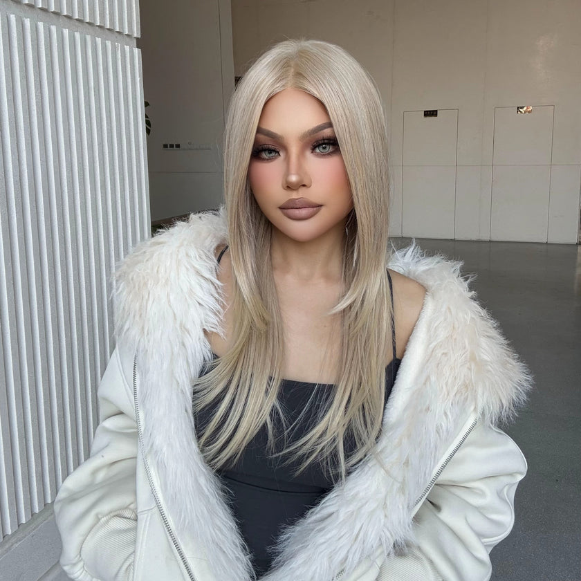 Madison-DWY Mono Lace Front Free Part Long Straight Blonde Synthetic Wig