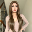 Biscuit -DWY 13×6 Lace Front Free Part Long-Length Body Wavy Highlighted Glueless Synthetic Wig