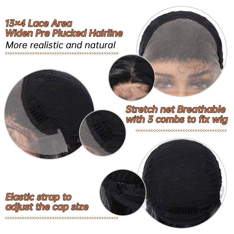 Mae-DWY 28-Inch Wavy Glueless Lace Front Wig for Women