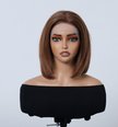 Corinne C- DWY Human Hair Pre Plucked Bob Hair 13*6 Natural Textured Hair Invisible HD Lace Frontal Synthetic Wig