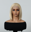 Corinne C- DWY Human Hair Pre Plucked Bob Hair 13*6 Natural Textured Hair Invisible HD Lace Frontal Synthetic Wig