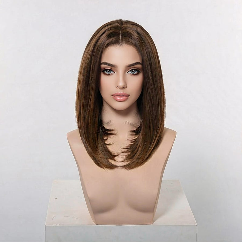 Chaya-DWY Lace Front Natural Jewish Wig Bob Straight Synthetic Wig 7 Shades 14 Inch