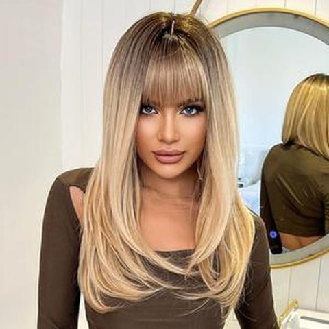 Jude-DWY Long Straight Sliky Glueless Synthetic Wig