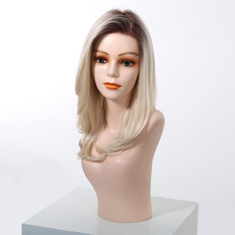 Ella-DWY Glueless Synthetic Wig for Women - Shoulder-Length Curly Ends with Free Parting