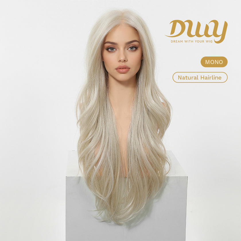 Dara C- NEW! DWY Mono Lace Front Free Part Long-Length Wavy Brown Glueless Synthetic Wig