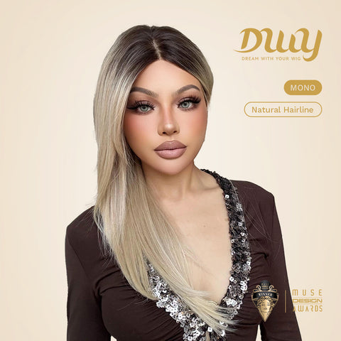 Rowan-DWY Mono Lace Front Free Part Long Straight Blonde Glueless Synthetic Wig