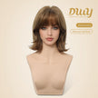Yara-DWY 12-Inch MiraScalp Short Wavy Pink Blonde Glueless Synthetic Wig