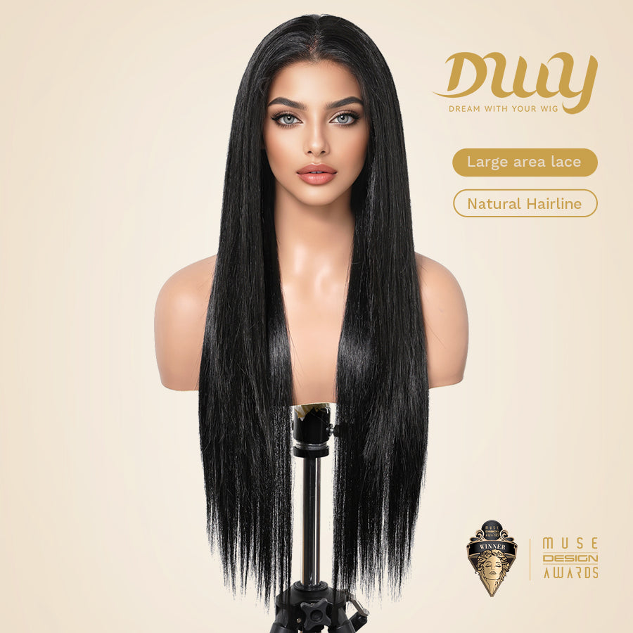 [CLEARANCE SALE] Jess C- DWY 13×6 Lace Front Free Part Long-Length Straight Layer-cut Blonde Highlighted Glueless Synthetic Wig for Women 30 Inches