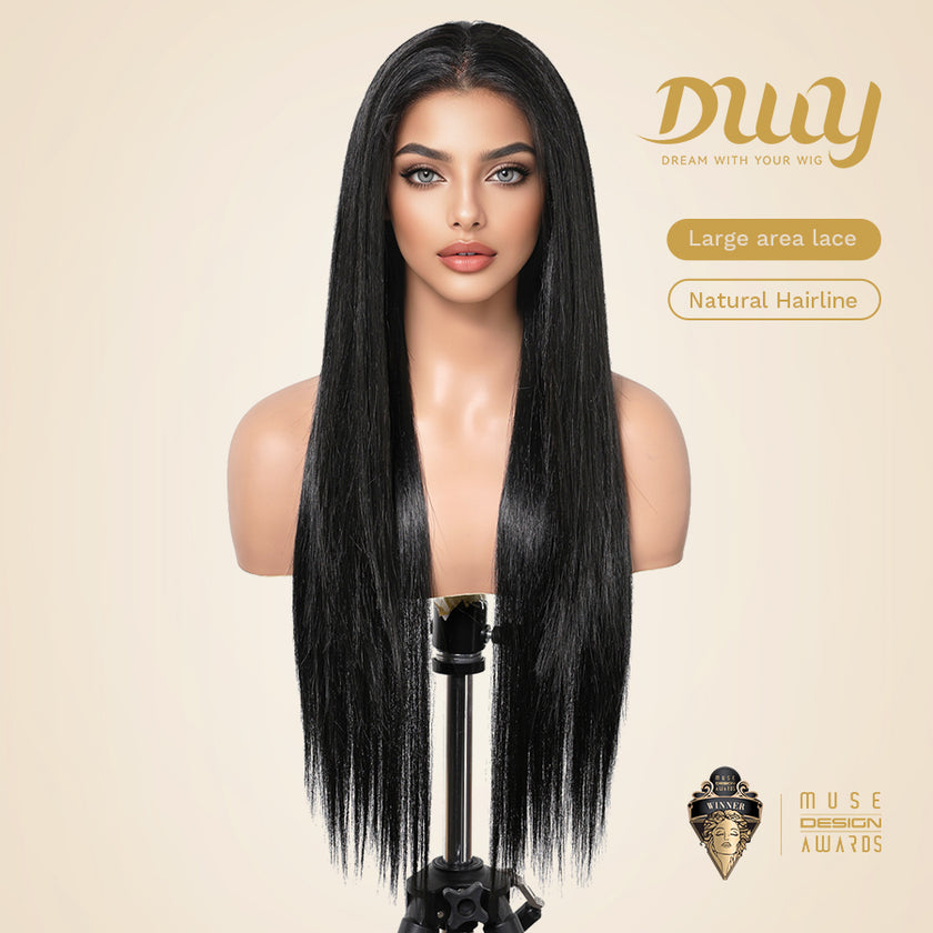 [CLEARANCE SALE] Jess C- DWY 13×6 Lace Front Free Part Long-Length Straight Layer-cut Blonde Highlighted Glueless Synthetic Wig for Women 30 Inches
