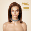 Lillie H-DWY Human Hair Pre Plucked Bob Hair 13*6 Natural Textured Hair Invisible HD Lace Frontal Wig for Women 13 nches