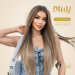 Rebecca-DWY 13×6 Lace Front Free Part Long-Length Water Wavy Blonde Gradient Glueless Synthetic Wig for Women 30 Inches