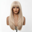 Mindy-DWY Short-length Straight Blonde Realistic LargeArea Scalp Layer-cut Hair Glueless Synthetic Wig for Women 24 Inches