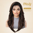 Tilly - DWY 13x6 Filter Lace Front Free Part Medium-Length Wavy Brown Black Wig with Dark Roots