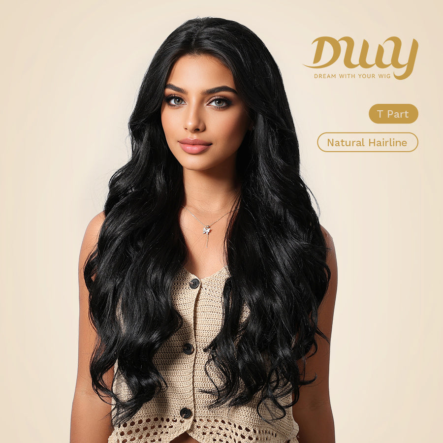 【CLEARANCE SALE】Asher C-DWY Lace Front Side Part Black Long Curly Glueless Synthetic Wig for Women 28 Inches