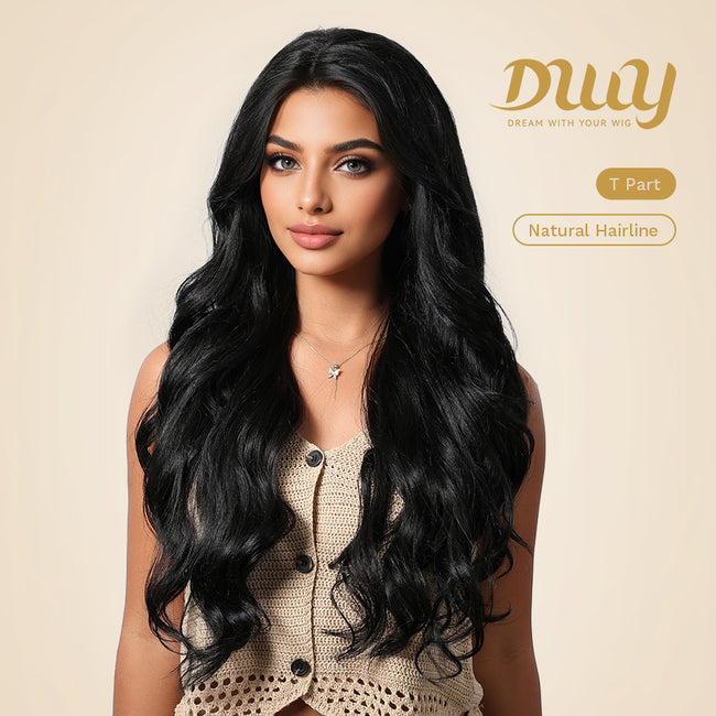 【CLEARANCE SALE】Asher C-DWY Lace Front Side Part Black Long Curly Glueless Synthetic Wig for Women 28 Inches