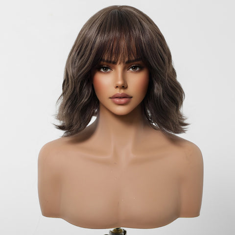 【Early Black Friday】DWY Fluffy Bob with Bangs – Cute Synthetic Wig
