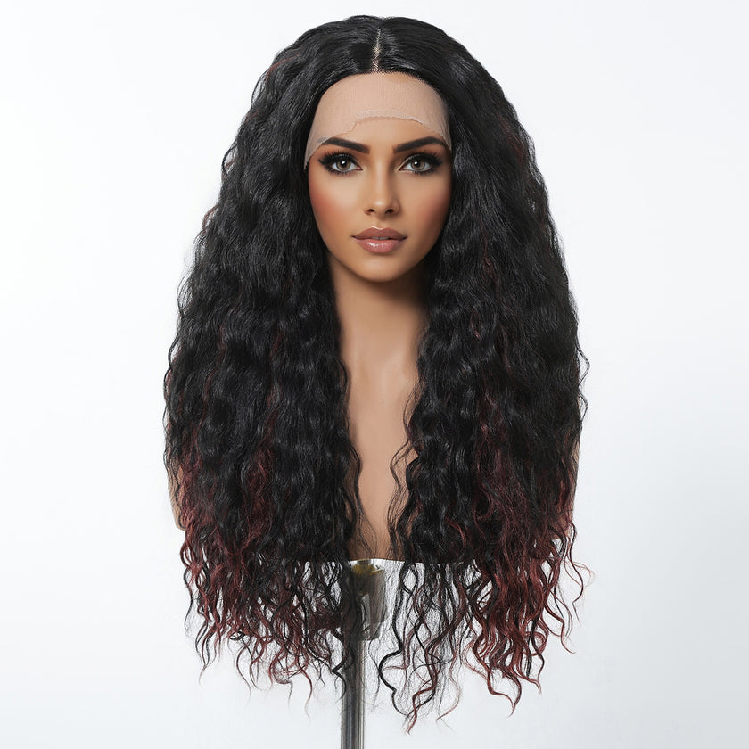 DWY Black and Red Curly Wig for Black Women – Bold and Beautiful