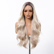 Hadley-DWY Platinum Blonde Synthetic Lace Front Long Layered Wavy Glueless Wig