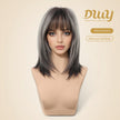 Elysia H-DWY Mid-Length Straight Brown with Highlights Glueless Synthetic Wig