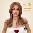 Vonny-DWY Lace Front 13×6 Free Part Mid-Length Dark Orange Synthetic Wig