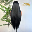 [CLEARANCE SALE] Jenner -DWY Lace Front Long Natural Black Middle Part Glueless Synthetic Wig for Women 30 Inches Straight Full Voluminous Classic Style
