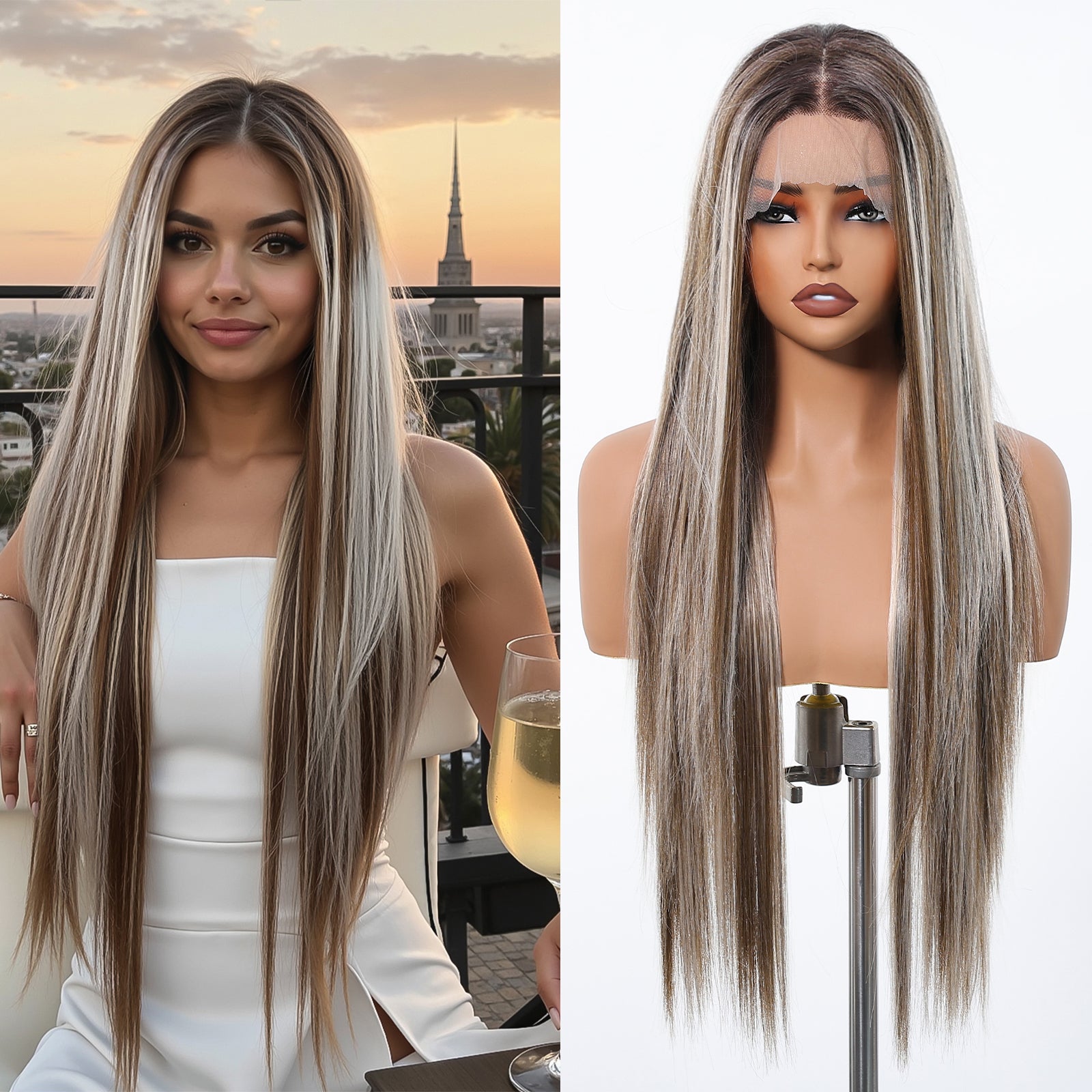 DWY-Body Wave Lace Front Wigs Pre Plucked 13x4 HD Lace Frontal Wigs Human Hair 180 Density Natural blonde and grey Wigs for Women Human Hair Lace Front Wig with Baby Hair Glueless