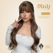 (Us Only)Sunday-DWY Light Caramel Blonde Tresses Wavy Synthetic Wig With Bangs