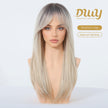 Orange-DWY 24-Inch MiraScalp Long-Length Straight Layer-Cuts Wig