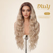 Cleo C-DWY Lace Front Middle Part Long-Length Water Wavy Chocolate Brown Synthetic Wig