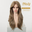 Polly- DWY Pre-cut U part Diamond Lace Long-length Lace Drity Bronde Curly Hair Glueless Synthetic Wigs for Women 24 Inch