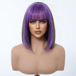 DWY Purple and Grey Natural Bob-Synthetic Wig