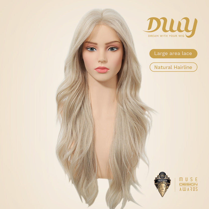 Calantha - DWY New Design Filter Lace 28 Inch Wavy Blonde Glueless Synthetic Wig