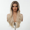 DWY Ombre Blonde Long Wavy  Frontal Lace Layered  Synthetic Wig
