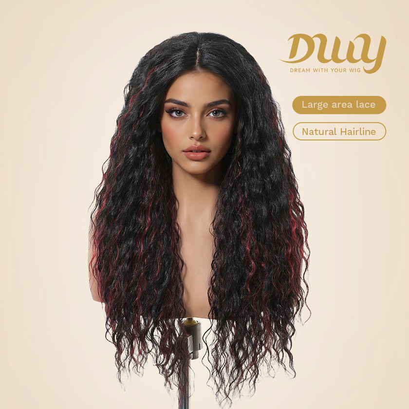 Aislinn C- DWY T Part Lace Front T Part Long Latin Curly Hair Glueless Synthetic Wig