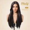 Elaine-DWY Lace Front Long Natural Black Middle Part Glueless Synthetic Wig