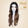 Okley-DWY Mono Lace Front Free Part Long Curly Ombre Brown Synthetic Wig