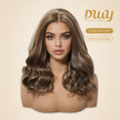 Juno C- New Arrival DWY 13×6 Lace Front Free Part Short-Length Curly Brown with Highlights Glueless Synthetic Wig