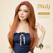 Alisia-DWY Lace Front T-Part Long Curly Orange Synthetic Wig With Side Bangs