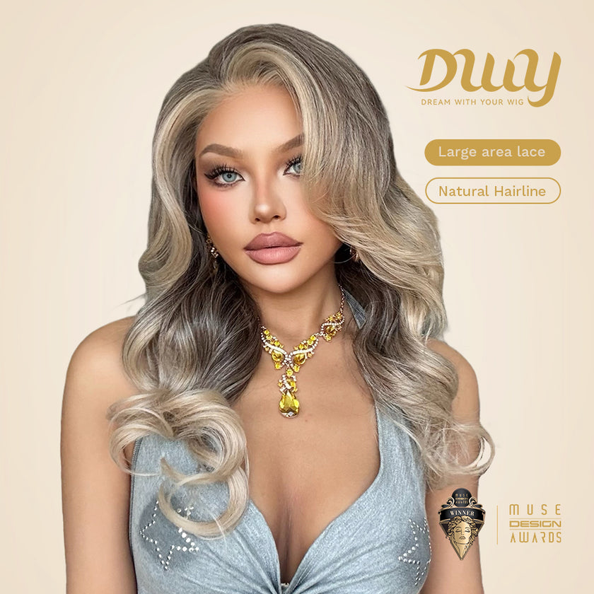 Lacey-DWY Filter Lace 13x6 Lace Front Ombre Blonde Curly Wig