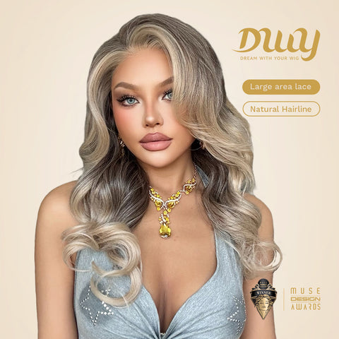 Lacey -DWY Filter Lace 13x6 Lace Front Ombre Blonde Curly Wig with Highlights