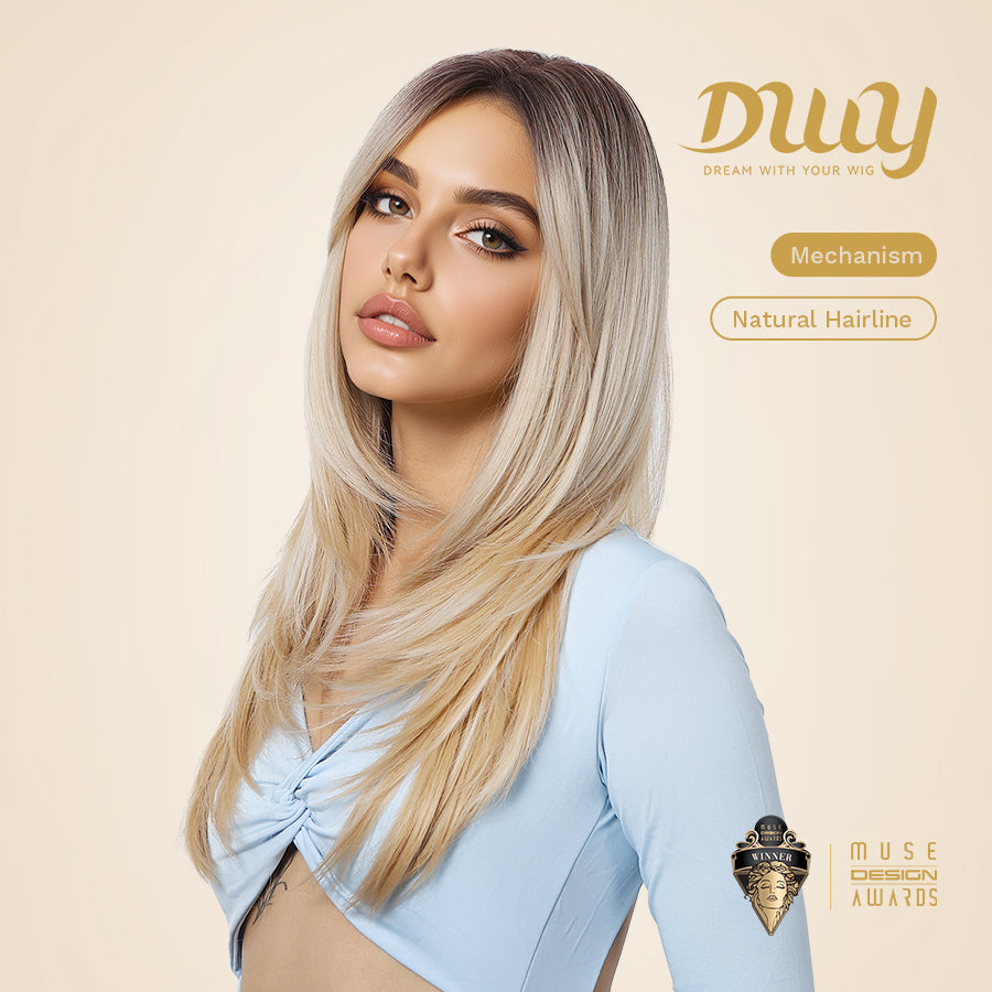 Autumn-DWY Natural Wavy Layer Cut Glueless Synthetic Wig