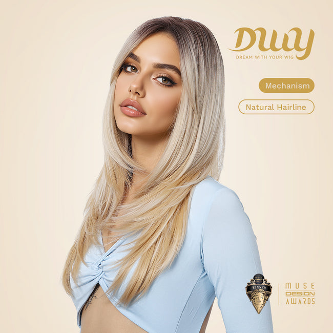 Autumn-DWY Natural Wavy Layer Cut Glueless Synthetic Wig