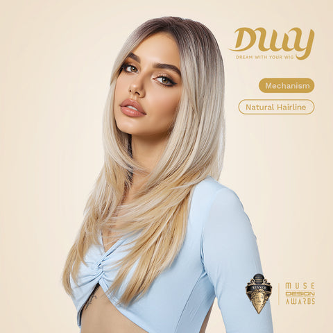 Autumn-DWY Natural Wavy Layer Cut Glueless Synthetic Wig